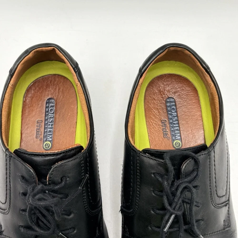 Florsheim Ortholite Mens 10.5D Black Cap Toe Oxford Leather Dress Shoes 12138